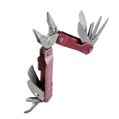 Leatherman Rebar Heathered Cranberry 4" Multi Tool 17 Functions