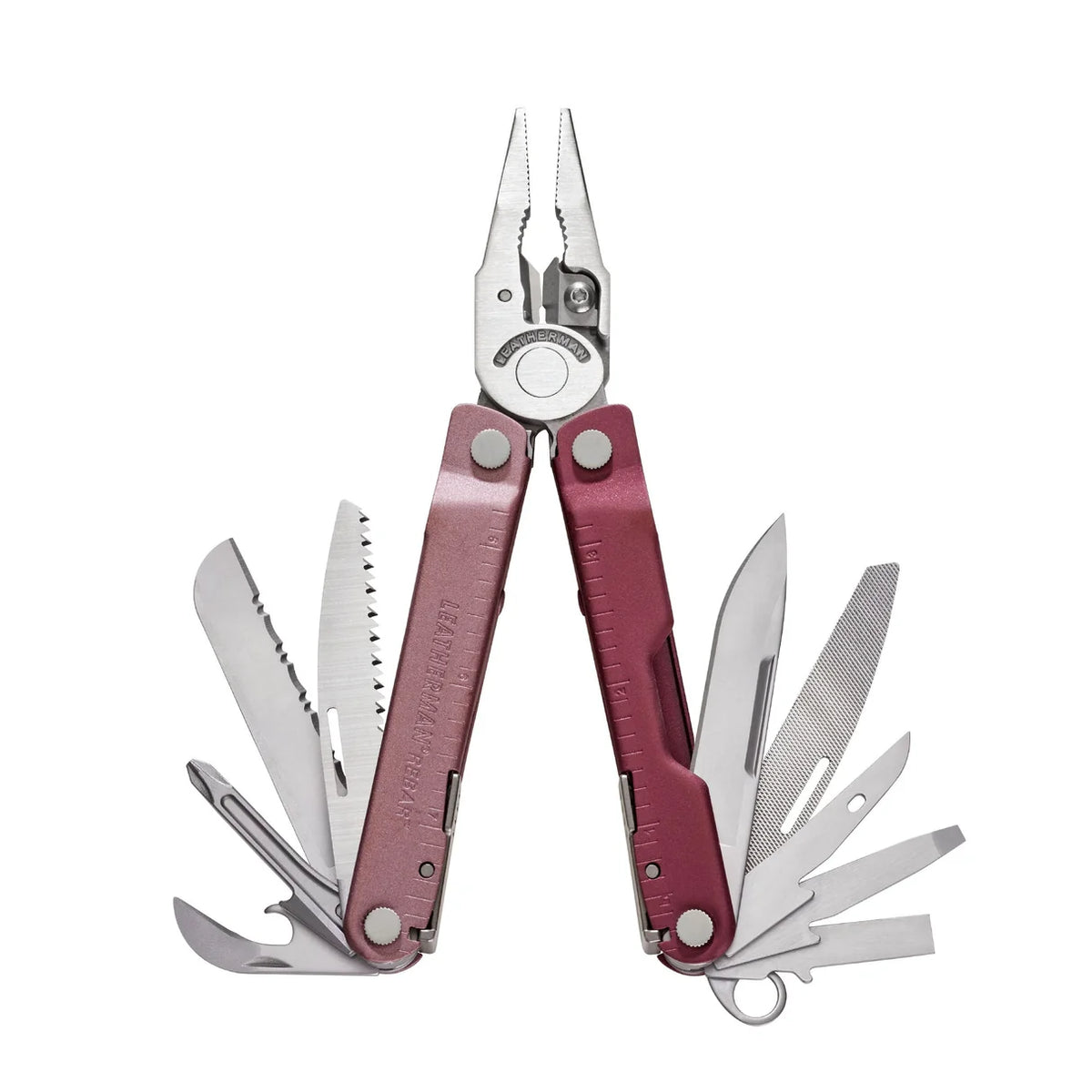 Leatherman Rebar Heathered Cranberry 4" Multi Tool 17 Functions