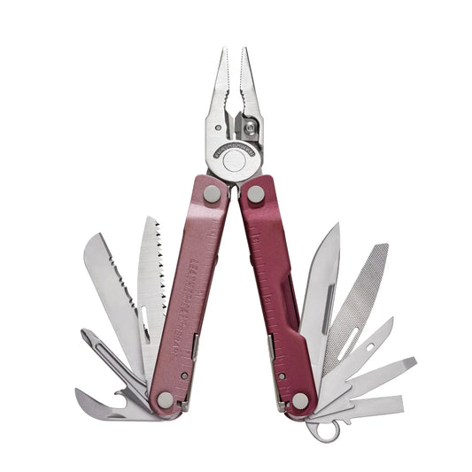 Leatherman Rebar Heathered Cranberry 4" Multi Tool 17 Functions
