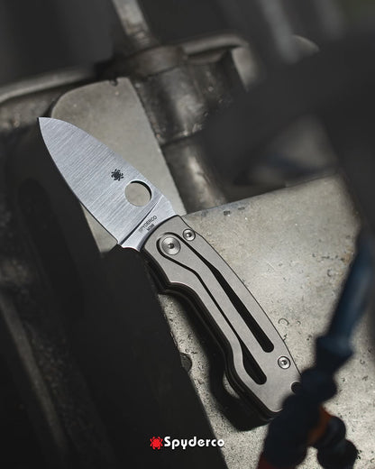 Spyderco PITS 2 2.74" M398 SLIPIT Titanium Folding Knife by Mike Read C269TIP