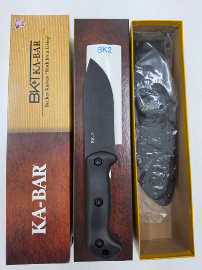 TORN BOX SALE: KA-BAR Becker Campanion 5.25" Fixed Blade Knife with Kydex Sheath BK2 (Torn Box)