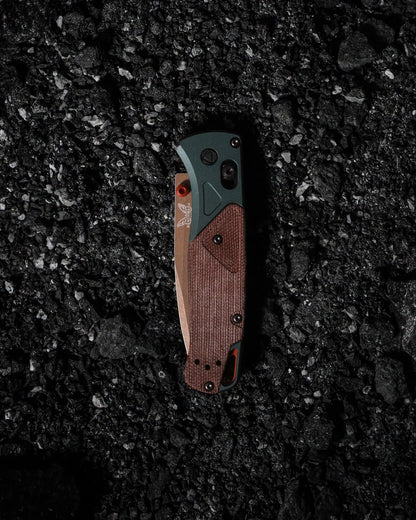 Benchmade 535FE-2602 Bugout 3.24" CPM-S90V Taiga Green Aluminium/Micarta Folding Knife