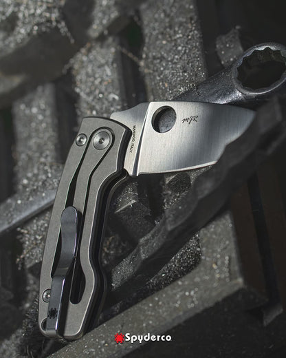 Spyderco PITS 2 2.74" M398 SLIPIT Titanium Folding Knife by Mike Read C269TIP