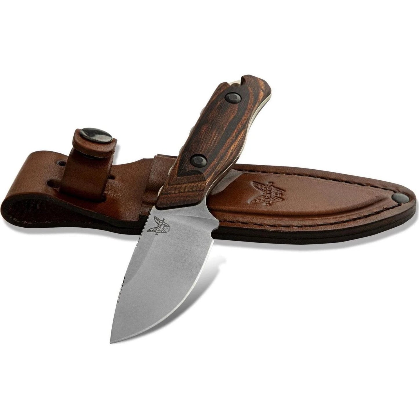 Benchmade 15016-2 Hidden Canyon Hunter 2.67" CPM-S30V Dymondwood Handle Fixed Blade Knife Leather Sheath