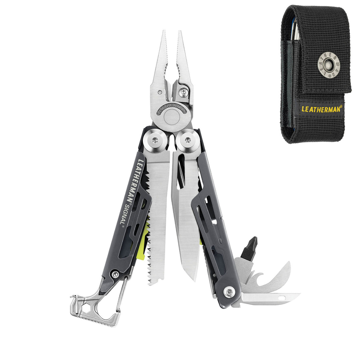 Leatherman Signal Gray Cerakote 4.5" Multi Tool 19 Functions with Nylon Sheath