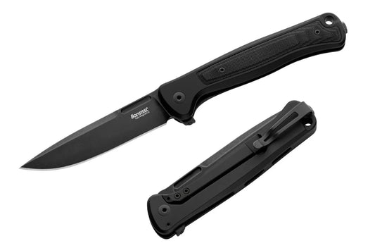 LionSteel Skinny 3.31" Magnacut Black/Black Aluminium Micarta Folding Knife SK01A BB