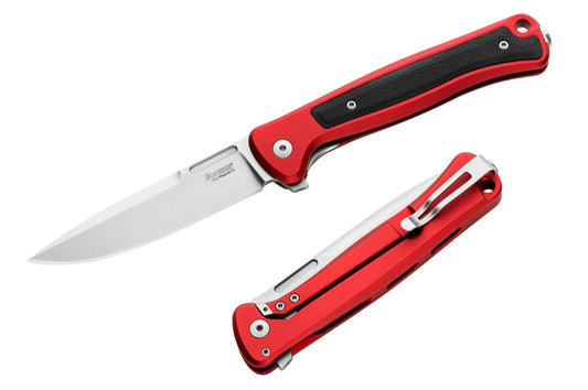 LionSteel Skinny 3.31" Magnacut Red Aluminium Micarta Folding Knife SK01A RS