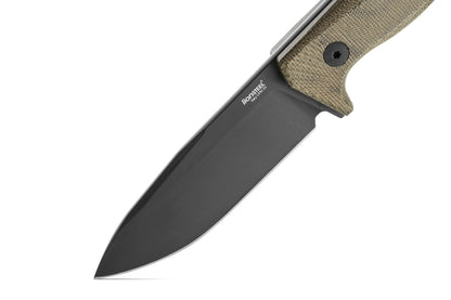 LionSteel T4 4.09" Black PVD CPM 3V Green Canvas Micarta Fixed Blade Knife Kydex Sheath