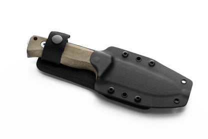 LionSteel T4 4.09" CPM 3V Green Canvas Micarta Fixed Blade Knife Kydex Sheath
