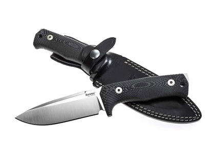 LionSteel T5 5.04" Satin Niolox Black Micarta Fixed Blade Knife