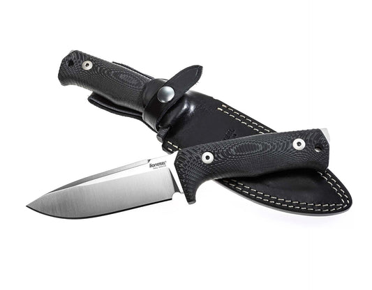 LionSteel T5 5.04" Satin Niolox Black Micarta Fixed Blade Knife