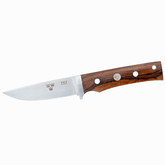 Fallkniven TK1L Tre Kronor 4" Laminated 3G Desert Ironwood Fixed Blade Knife with Leather Sheath
