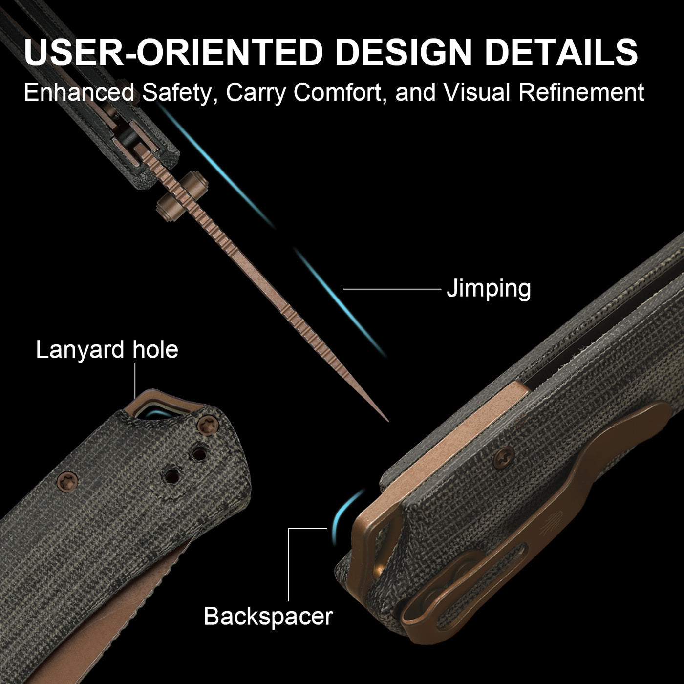 Kizer T1 BD 3.2" Nitro-V Norplex UltreX Micarta Sunset Metal PVD Button-Lock Folding Knife by Uli Hennicke V3490.2BA2