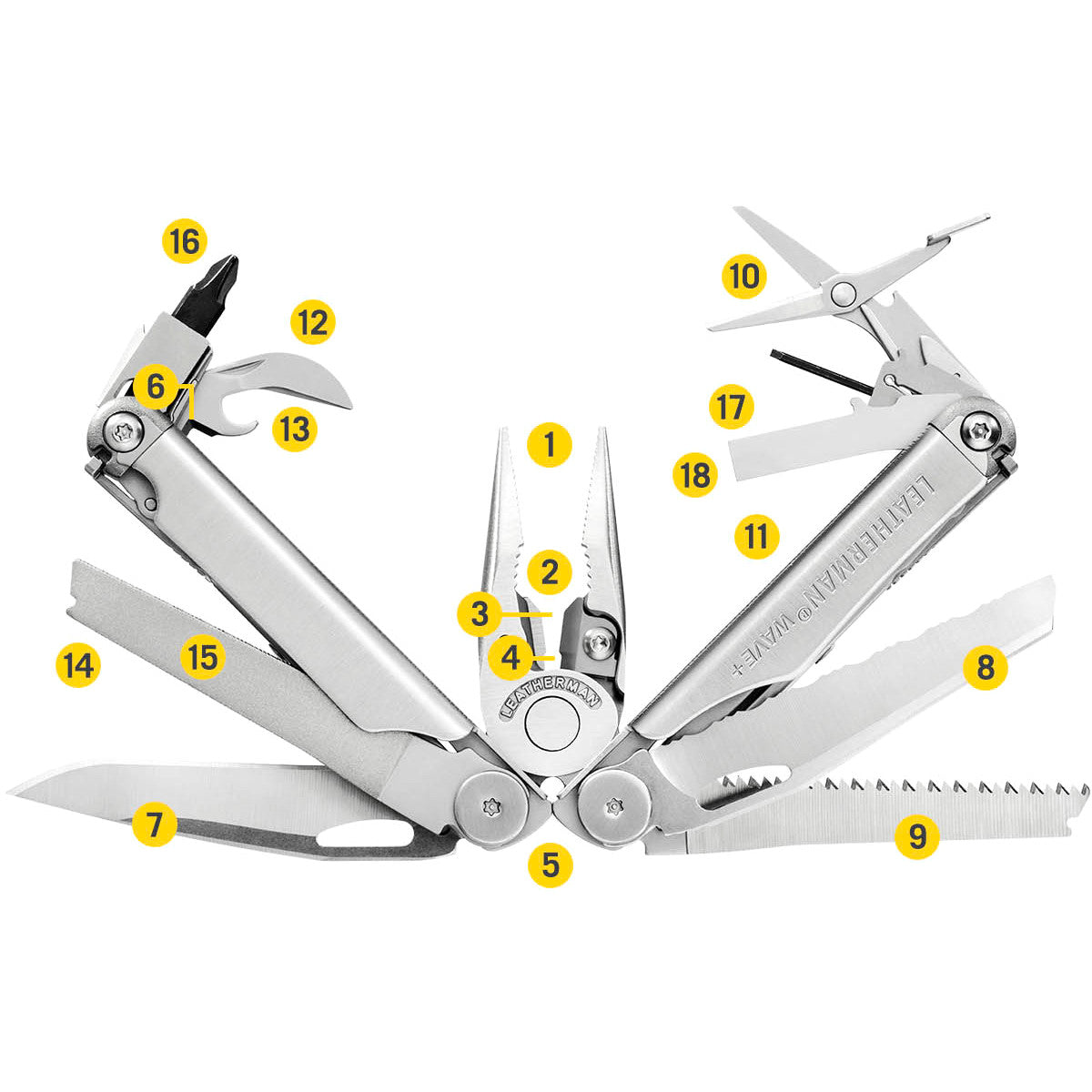 Leatherman Wave Plus Black 4" Multi Tool 18 Functions