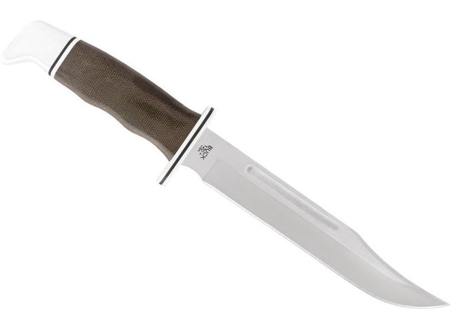 Buck 120 General Pro 7.38" S35VN Fixed Blade Knife with Green Canvas Micarta Handle
