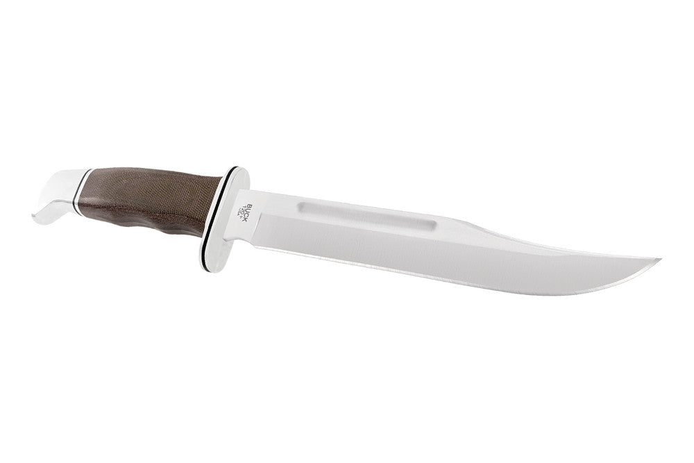 Buck 120 General Pro 7.38" S35VN Fixed Blade Knife with Green Canvas Micarta Handle
