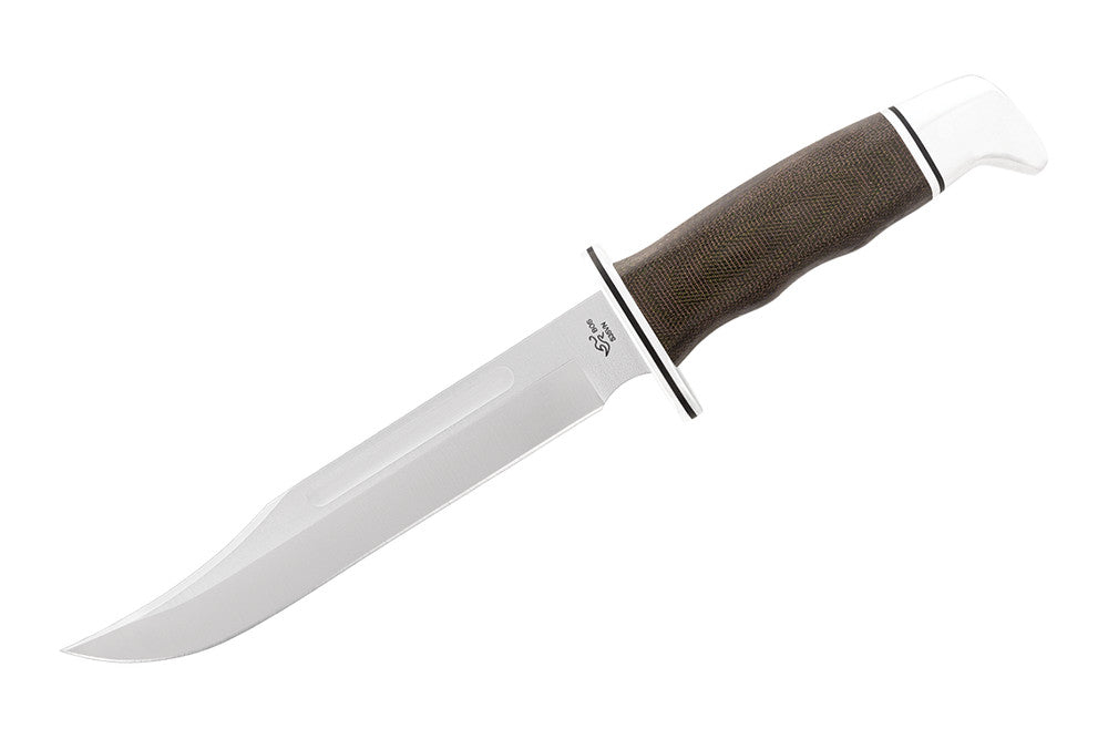 Buck 120 General Pro 7.38" S35VN Fixed Blade Knife with Green Canvas Micarta Handle