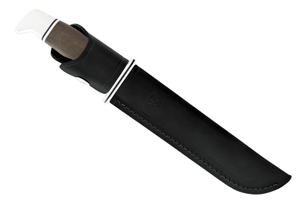 Buck 120 General Pro 7.38" S35VN Fixed Blade Knife with Green Canvas Micarta Handle