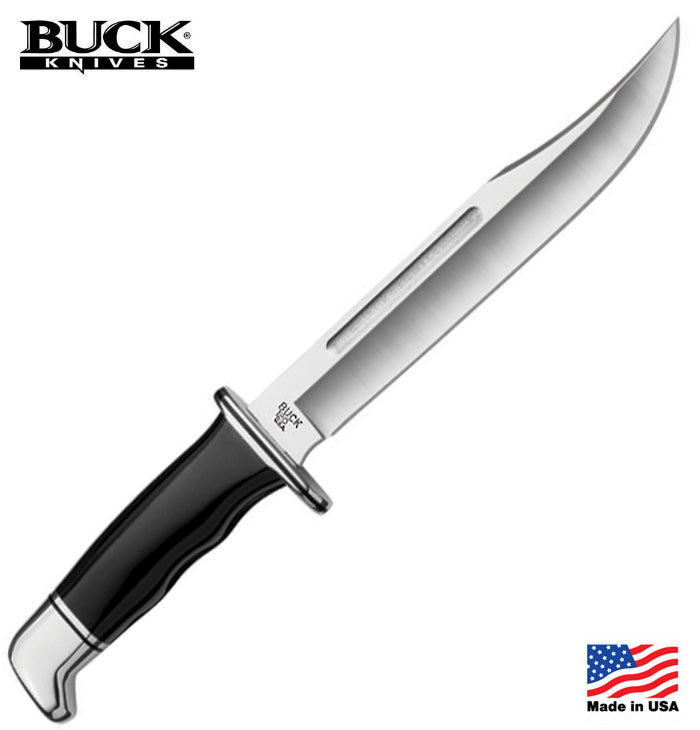 Buck 120 General 7.38" 420HC Black Phenolic Fixed Blade Knife - Made in USA - 0120BKS-B