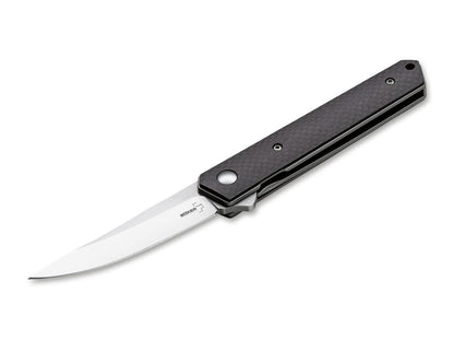 Boker Plus Mini Kwaiken Flipper 3" D2 IKBS Carbon Fiber Folding Knife 01BO256