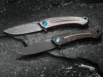 MKM Arvenis 3.35" PVD M390 Marbled Carbon Fiber Folding Knife - Lucas Burnley Design