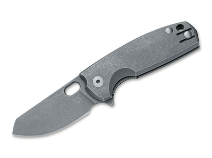 Fox Baby Core 2.36" M390 Acid Stonewash Titanium Folding Knife by Jesper Voxnaes FX-608 TI