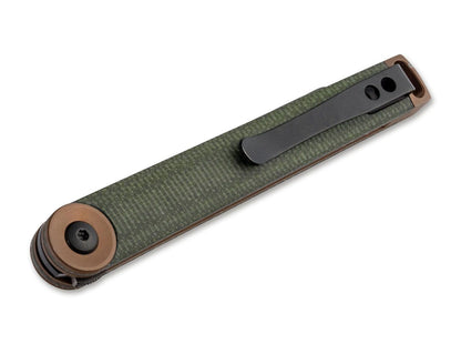 Boker Plus Kaizen 3.03" D2 Minimalist Flipper Green Micarta Folding Knife 01BO391