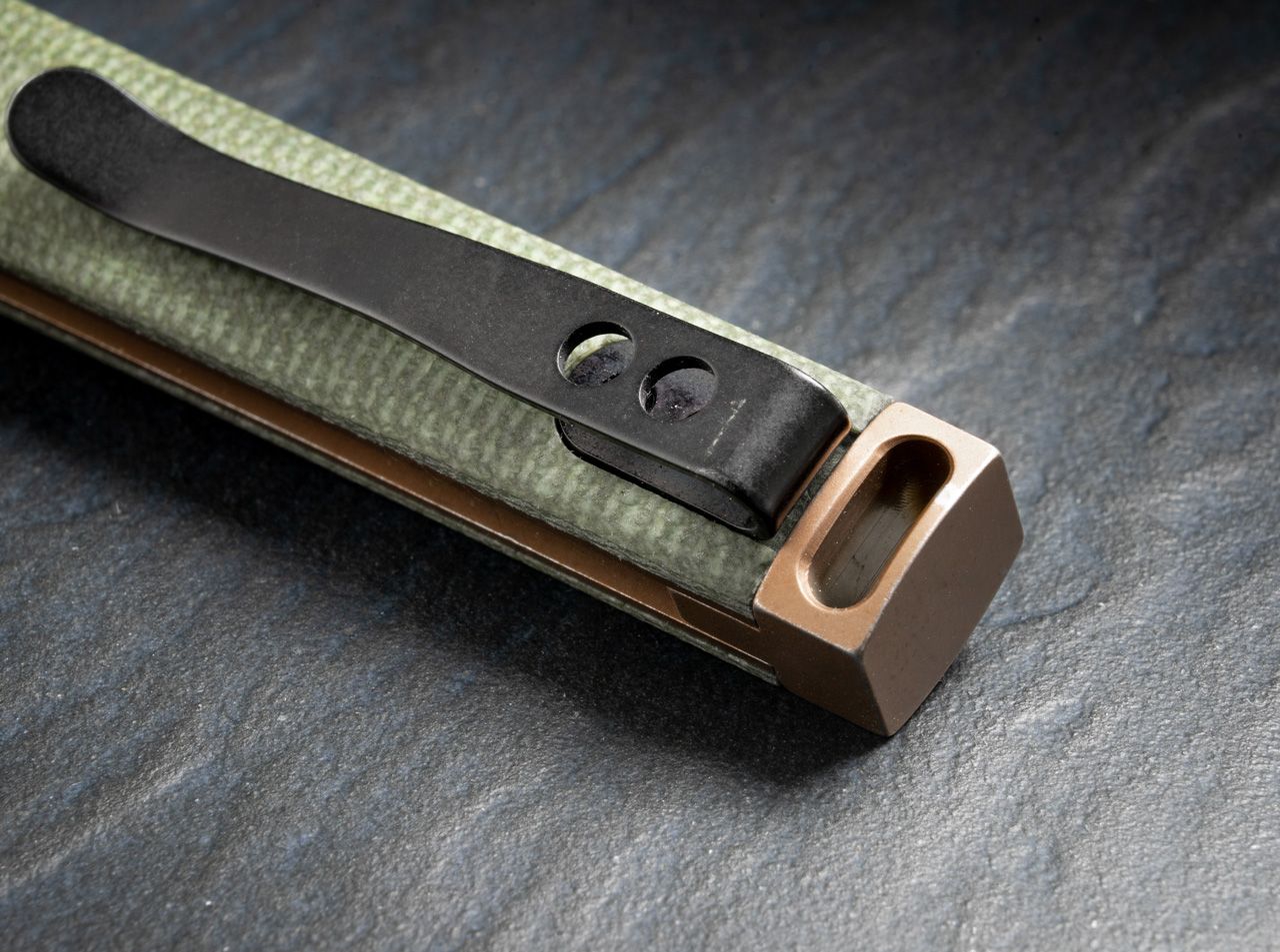 Boker Plus Kaizen 3.03" D2 Minimalist Flipper Green Micarta Folding Knife 01BO391