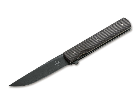 Boker Plus Urban Trapper 3.27" Dark Stonewash VG-10 Green Canvas Micarta Folding Knife 01BO705