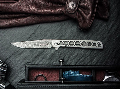 Boker Plus Urban Trapper 3.4" Damasteel Titanium IKBS Flipper Folding Knife Zinker Design 01BO739DAM