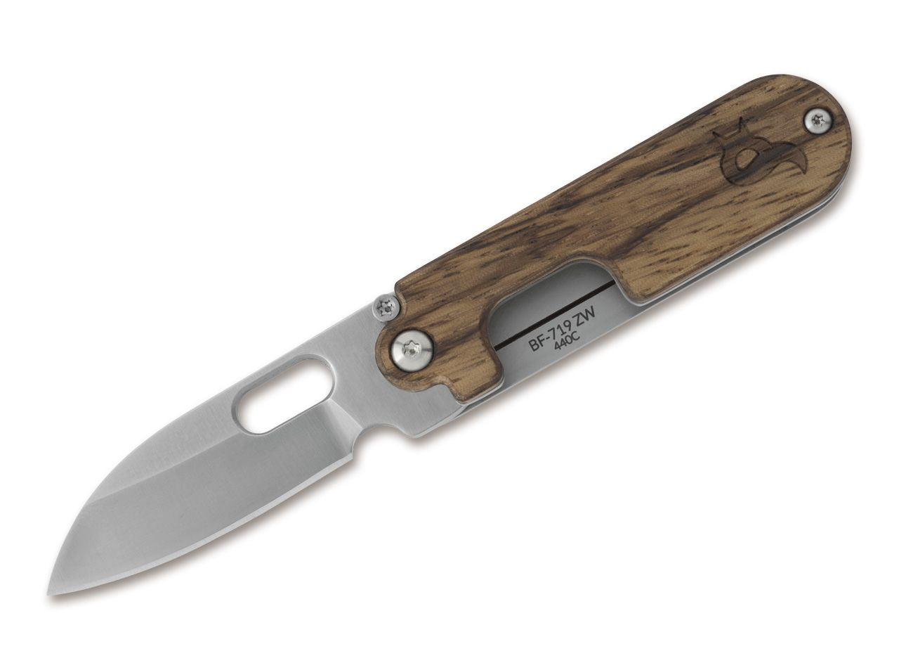 Fox BlackFox Panchenko Bean Gen2 1.97" 440C Zebrawood Slip-joint Folding Knife