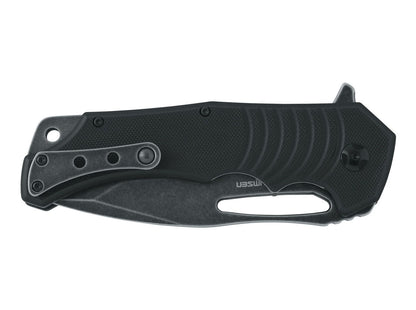 Fox BlackFox Hugin 3.94" 440C Stonewash PVD Black G10 Folding Knife by Mikkel Willumsen