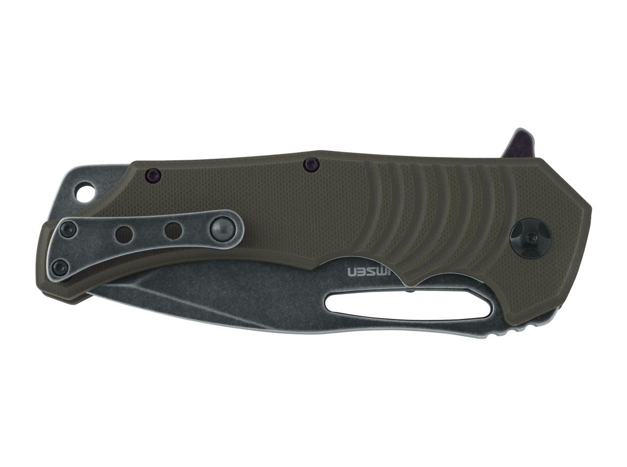 Fox BlackFox Hugin 3.94" 440C Stonewash PVD Green G10 Folding Knife by Mikkel Willumsen