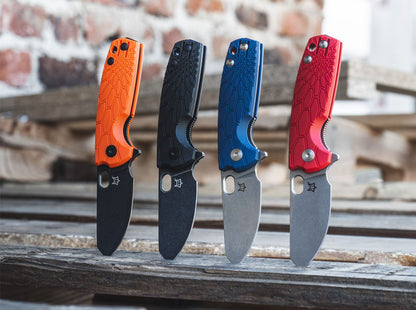 Fox Baby Core 2.36" N690Co Stonewash Red Folding Knife by Jesper Voxnaes FX-608 R