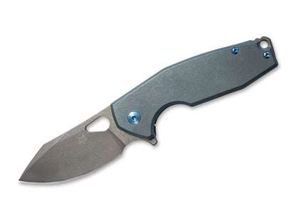 Fox Yaru 2.76" CPM S90V Acid Stonewashed Blue Titanium Folding Knife FX-527 TI