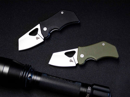 Fox BlackFox Kit 1.97" 440C Stonewashed Black G10 Mini Sheepsfoot Folding Knife