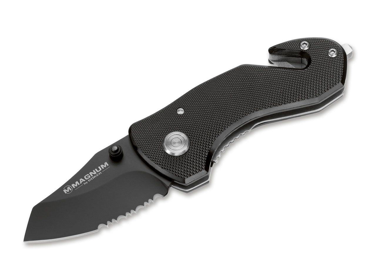Boker Magnum Compact Rescue 2.375" Folding Knife with Belt Cutter and Glass Breaker 01MB456