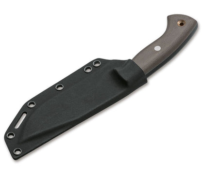 Boker Plus Mini Tracker 5.31" 1095 Micarta Fixed Blade Knife with Kydex Sheath 02BO027