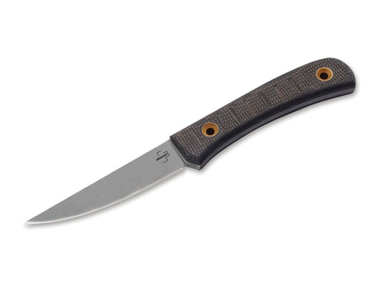 Boker Plus Bark Beetle 3.62" 1095 Fixed Blade Knife with Leather Sheath 02BO039