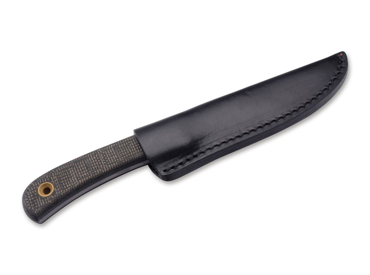 Boker Plus Bark Beetle 3.62" 1095 Fixed Blade Knife with Leather Sheath 02BO039