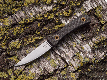 Boker Plus Bark Beetle 3.62" 1095 Fixed Blade Knife with Leather Sheath 02BO039