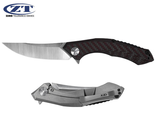 Zero Tolerance 0462 Sinkevich 3.7" 20CV Red Carbon Fiber Titanium Folding Knife