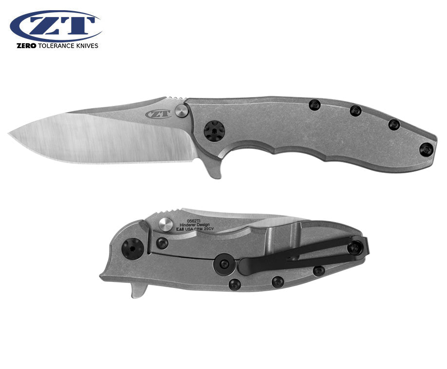 Zero Tolerance 0562TI Hinderer Slicer 3.5" CPM 20CV Titanium Folding Knife