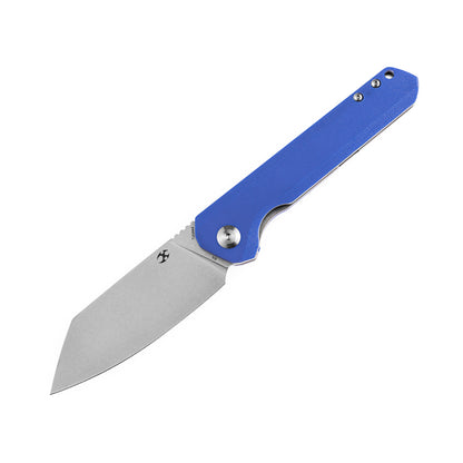 Kansept Bulldozer 3.56" Stonewashed D2 Blue G10 Folding Knife by Kim Ning T1028A6