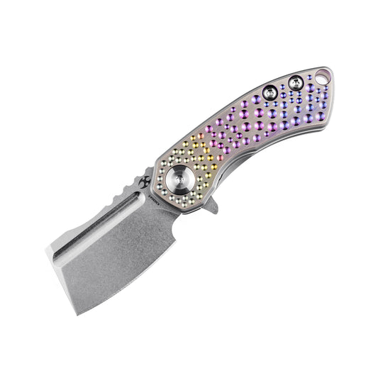 Kansept Mini Korvid 1.5" CPM S35VN Spectrum Titanium Folding Cleaver Knife by Koch Tools K3030A5