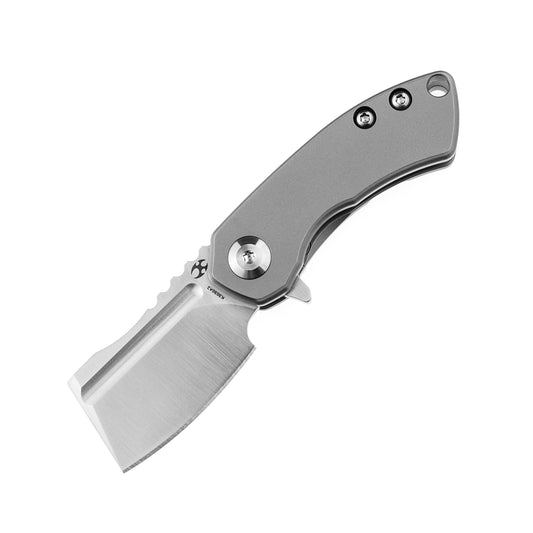 Kansept Mini Korvid 1.5" CPM S35VN Gray Titanium Folding Cleaver Knife by Koch Tools K3030A2