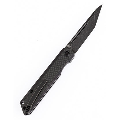 Kansept Prickle 3.5" Tanto Black CPM-S35VN Carbon Fiber Folding Knife by Max Tkachuk K1012T3