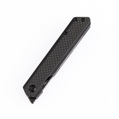 Kansept Prickle 3.5" Tanto Black CPM-S35VN Carbon Fiber Folding Knife by Max Tkachuk K1012T3