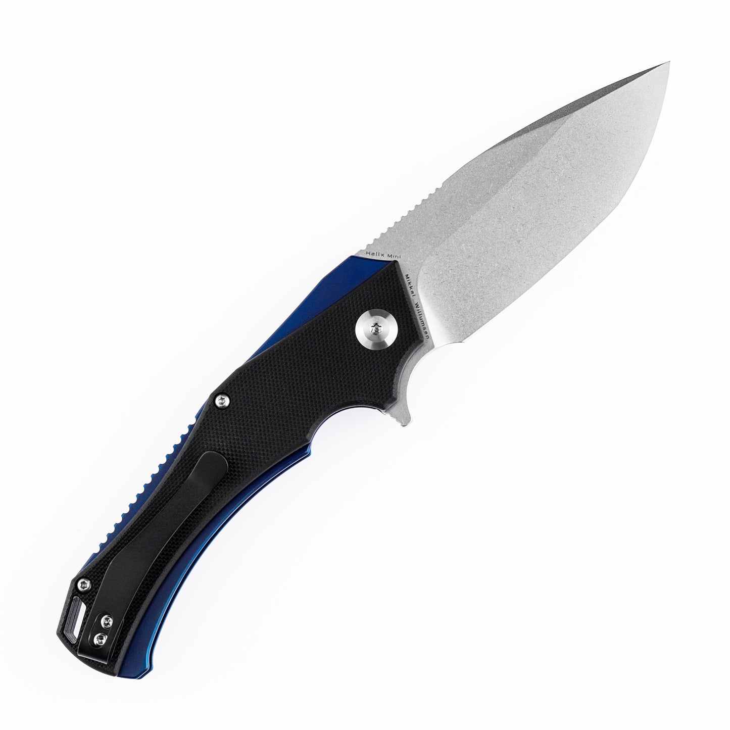Kansept Mini Hellx 3.25" Stonewashed D2 Black G10 Folding Knife by Mikkel Willumsen T2008A1