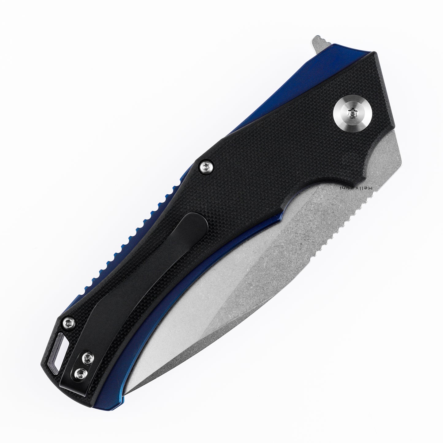 Kansept Mini Hellx 3.25" Stonewashed D2 Black G10 Folding Knife by Mikkel Willumsen T2008A1